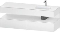 Duravit Qatego Einbauwaschtisch mit Konsolenwaschtischunterbau Wei&szlig; Matt
