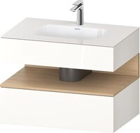 Duravit Qatego Einbauwaschtisch mit Konsolenwaschtischunterbau Natur Eiche &...