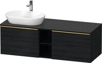 Duravit D-Neo Konsolenwaschtischunterbau wandh&auml;ngend Eiche Schwarz Matt...
