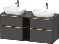 Duravit D-Neo Konsolenwaschtischunterbau wandh&auml;ngend Graphit Matt 1400x550x664...