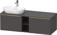 Duravit D-Neo Konsolenwaschtischunterbau wandh&auml;ngend Graphit Matt 1400x550x459...