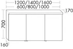 Burgbad Spiegelschrank Lin20 Melamin 700x800x170 Wei&szlig; Matt, SPQK080F5351