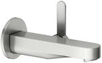 Keuco Waschtischarmatur IXMO 59516, rund Wandmontage, 187 mm, Edelstahl-finish,