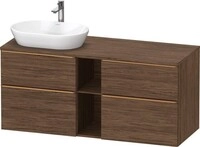 Duravit D-Neo Konsolenwaschtischunterbau wandh&auml;ngend Nussbaum dunkel Matt
