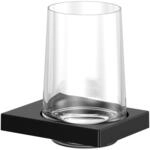 KEUCO Edition 11 Black Selection Glashalter, schwarz matt, mit Echtkristallglas,