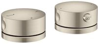 Hansgrohe 2-Loch Wannenrandarmatur AXOR One mit Thermostat brushed nickel, 48470820
