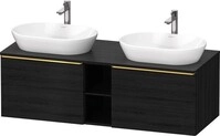 Duravit D-Neo Konsolenwaschtischunterbau wandh&auml;ngend Eiche Schwarz Matt...