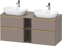 Duravit D-Neo Konsolenwaschtischunterbau wandh&auml;ngend Basalt Matt 1400x550x664...