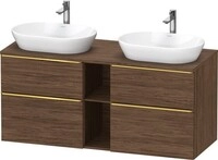 Duravit D-Neo Konsolenwaschtischunterbau wandh&auml;ngend Nussbaum dunkel Matt