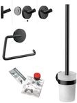 EMCO Starter-Set round, schwarz Papierhalter, B&uuml;rstengarnitur, Haken, 439813300