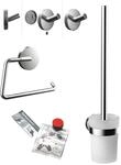 EMCO Starter-Set round, chrom Papierhalter, B&uuml;rstengarnitur, Haken, 439800100