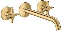 Hansgrohe 3-Loch Wannenarmatur AXOR One Unterputz Wandmontage Kreuzgr. polished gold