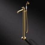 Steinberg Serie 355 Freistehende Wannen-Armatur, Gold geb&uuml;rstet / Nero...