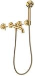 Hansgrohe 3-Loch Wannenarmatur AXOR One Unterputz Wandm.Handbrause Kreuzgr. polished