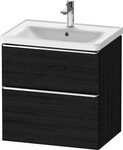 Duravit D-Neo Waschtischunterbau wandh&auml;ngend Eiche Schwarz Matt 634x452x625 mm...