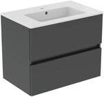 Ideal Standard M&ouml;belpaket Eurovit+ m.WT 71cm Weiss u.Schrank 70cm 2Ausz. Hgl....