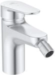 Ideal Standard Bidetarmatur Alu+ Ausladung 115mm BlueStart mit Ablaufgarnitur Silver,