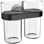 emco round C Doppelglashalter Beh&auml;lter Kunststoff, schwarz, 432513300 432513300