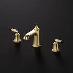 Steinberg Serie 355 3-Loch Waschtisch-Armatur, Gold geb&uuml;rstet / Nero Marquina...