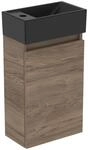 Ideal Standard M&ouml;belpaket Eurovit+ HWB li.37cm Schw. u.Schrank 36cm m.T&uuml;r Nussbaum