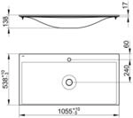 Keuco Keramikwaschtisch Edition 11 31150, B: 1055, H: 17, T: 538 mm, mit