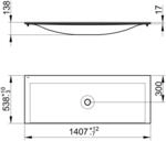 Keuco Keramikwaschtisch Edition 11 31160, B: 1405, H: 17, T: 538 mm, mit