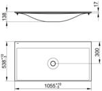 Keuco Keramikwaschtisch Edition 11 31150, B: 1055, H: 17, T: 538 mm, mit
