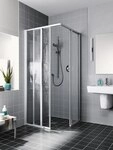 Kermi Eck-Halbteil links Nova 2000 E2L 1800x2000, silber mattglanz, Kunstglas...