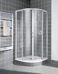 Kermi Viertelkreis Nova 2000 R53 V42 x1850, silber mattglanz, Kunstglas Kerolan