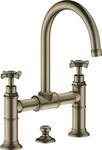 Hansgrohe 3-Loch Waschtischarmatur Br&uuml;cke Axor Montreux Standmodell brushed nickel,
