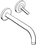 Hansgrohe Waschtischmischer Unterputz Axor Uno chrom mit Auslauf 220mm, 38116000