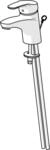 Hansa Waschtisch-Einhand-Einlochbatterie mit Kette, Hansamix 0104 chrom 1042183