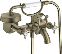 Hansgrohe Zweigriff Wannenarmatur Aufputz Axor Montreux brushed nickel, 16540820