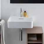 LAUFEN Handwaschbecken VAL 450x420, ohne Hahnloch, mit &Uuml;berlauf, wei&szlig;, 81528.1,
