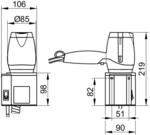 Keuco Haartrockner Plan 14995, silber-eloxiert/schwarzgrau, mit Halter, 14995170037