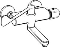 Hansa Waschtisch/Sp&uuml;ltisch-Thermostat-Batterie f&uuml;r Wandaufbau Hansatempra 0838