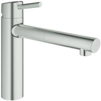 Grohe 31129DC1, GROHE EH-SPT-Batterie Concetto 31129 ausziehbarer Mousseur supersteel
