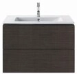 Duravit L-Cube Waschtischunterbau wandh&auml;ngend Eiche dunkel geb&uuml;rstet Matt