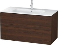 Duravit L-Cube Waschtischunterbau wandh&auml;ngend Nussbaum geb&uuml;rstet Matt...