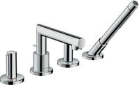 Hansgrohe 4-Loch Wannenarmatur Axor Uno F-Set Zerogriff chrom Wannenrandmontage,
