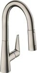 Hansgrohe Sp&uuml;ltischmischer Talis S 160 edelstahl-optik mit Ausziehbrause, 72815800