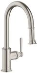 Hansgrohe Sp&uuml;ltischmischer Axor Montreux edelstahl-optik mit Ausziehbrause, 16581800