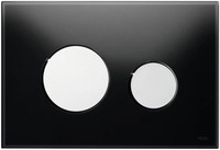 Tece loop WC-Bet&auml;tigungsplatte Zweimengen Glas schw. glzd. Tasten Chr. glzd.,