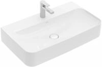 Villeroy & Boch Waschtisch Finion 4168 800x470mm mittl HL durchgest o &Uuml;L eck Wei&szlig;