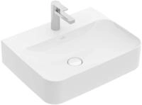 Villeroy & Boch Waschtisch Finion 4168 600x470mm mittl HL durchgest o &Uuml;L eck Wei&szlig;
