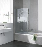 Kermi Faltwand Diga 2PL 1000x1500, silber hochglanz, ESG klar, DI2PL10015VAK