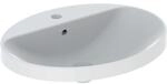 Geberit VariForm Einbauwaschtisch, oval mit Hahnlochbank, 60x48cm, mit &Uuml;berlauf,