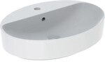 Geberit VariForm Aufsatzwaschtisch, oval mit Hahnlochbank, 60x45cm, mit &Uuml;berlauf,