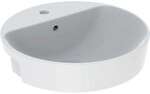 Geberit VariForm Halbeinbauwaschtisch, rund d: 50cm, mit Hahnloch, mit &Uuml;berlauf,