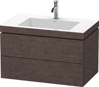 Duravit L-Cube c-bonded Set wandh&auml;ngend Eiche dunkel geb&uuml;rstet Matt 800x480x500 mm